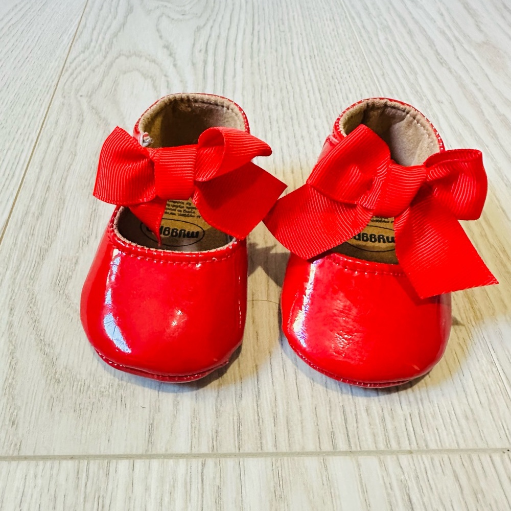 Red Baby Shoes with Bows